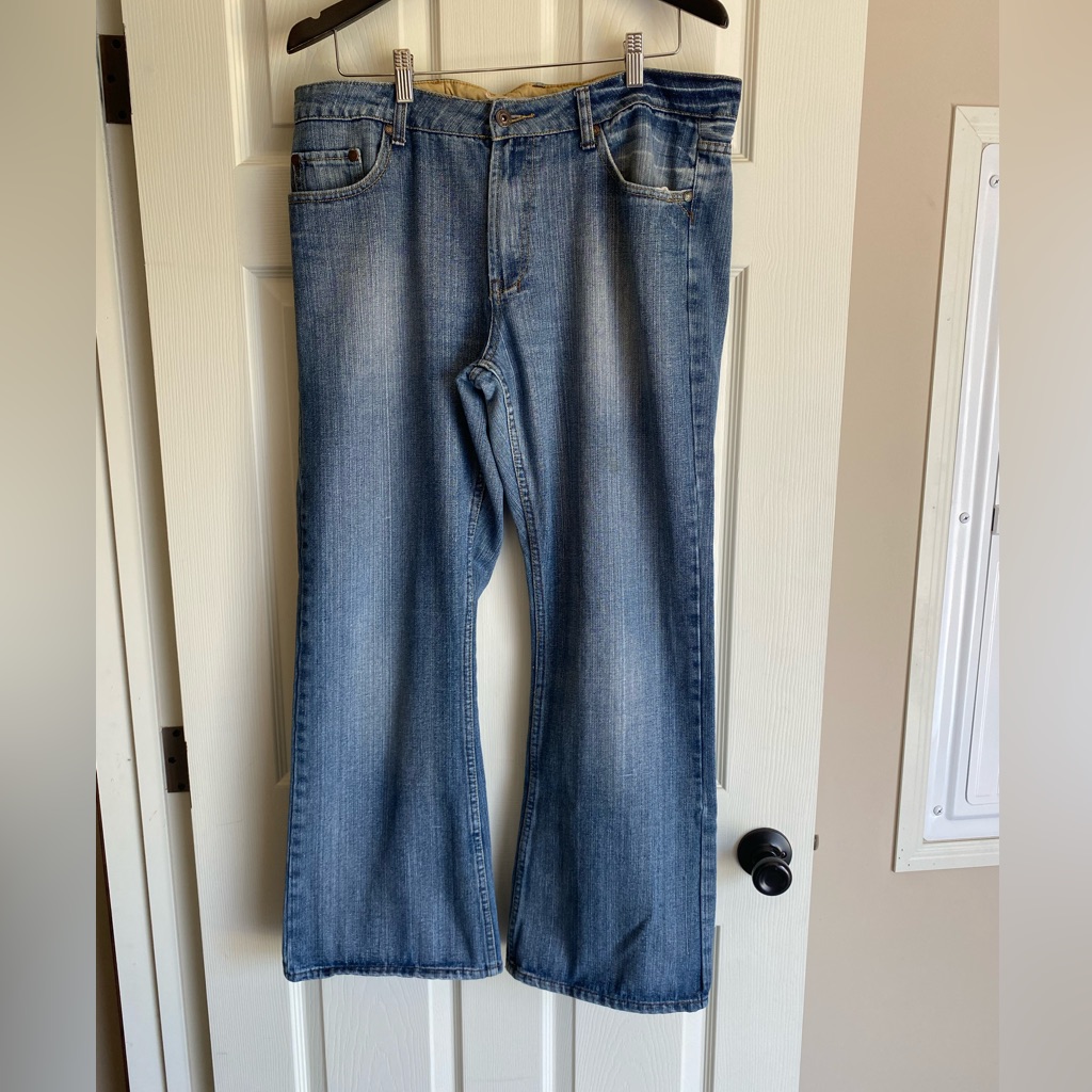 Mens Bootcut Denim Jeans In Light Blue 34x39